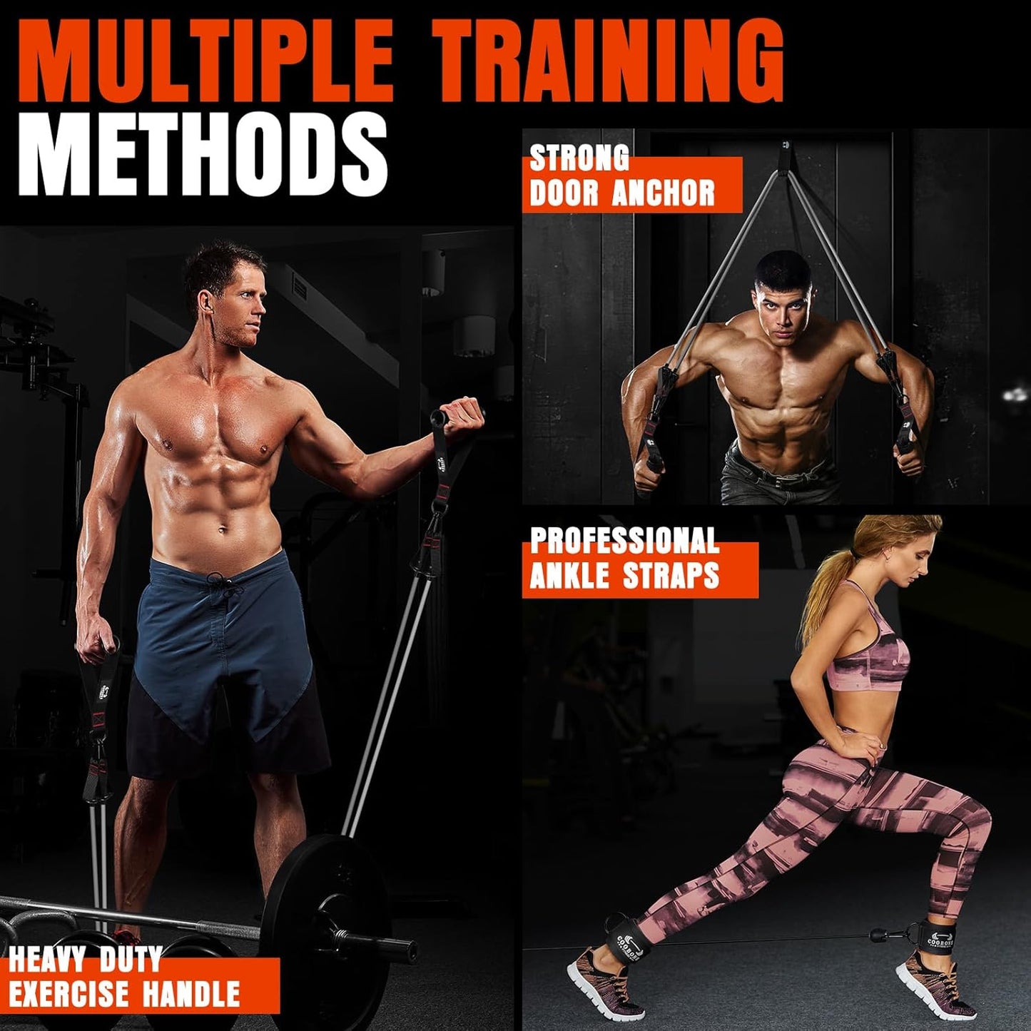 Heavy Resistance Bands for Working Out, 360LBS Exercise Bands with Handles, Workout Bands for Men, Weight Fitness Bands Set for Muscle Training, Strength, Slim, Yoga, Home Gym Equipment
