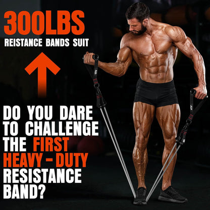 Heavy Resistance Bands for Working Out, 360LBS Exercise Bands with Handles, Workout Bands for Men, Weight Fitness Bands Set for Muscle Training, Strength, Slim, Yoga, Home Gym Equipment